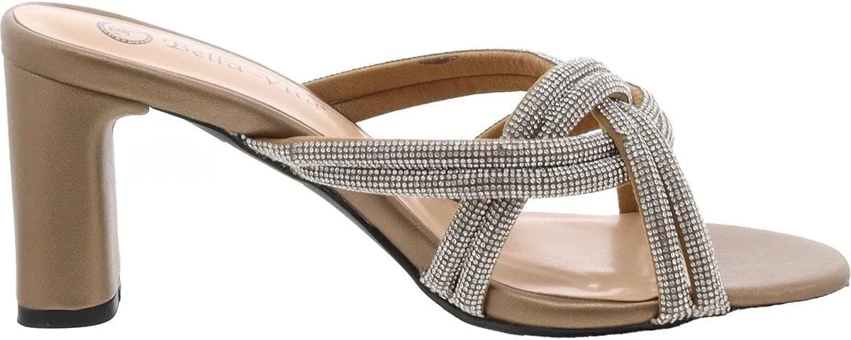 Bella Vita Womens Carmen Faux Suede Embellished Heels