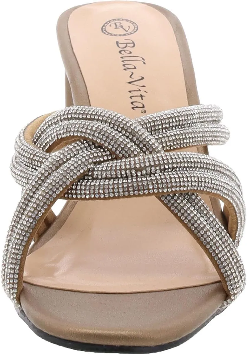 Bella Vita Womens Carmen Faux Suede Embellished Heels