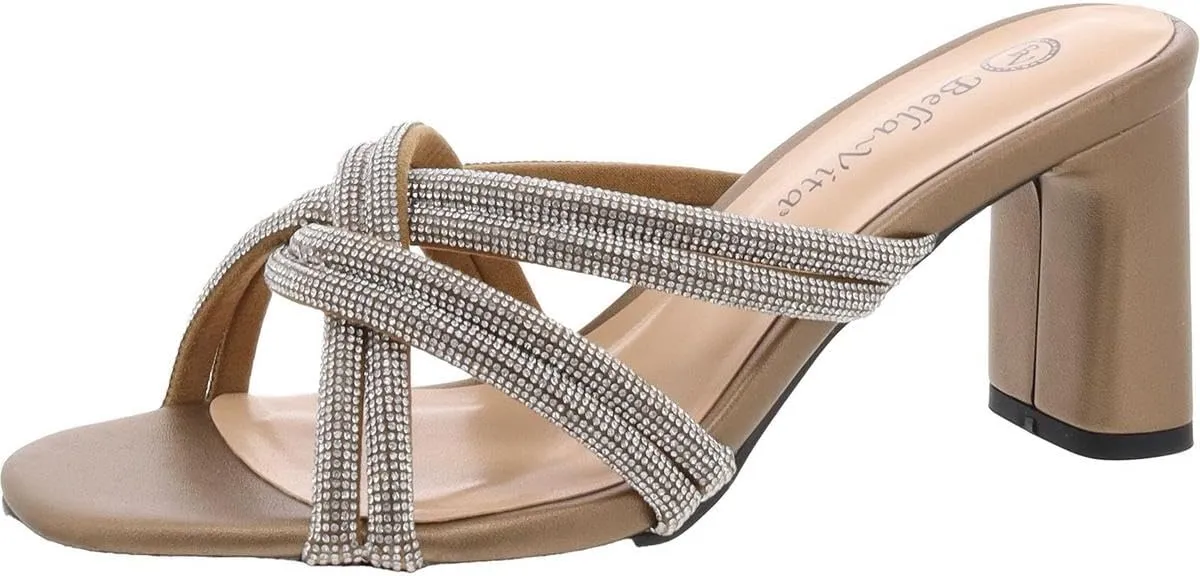 Bella Vita Womens Carmen Faux Suede Embellished Heels