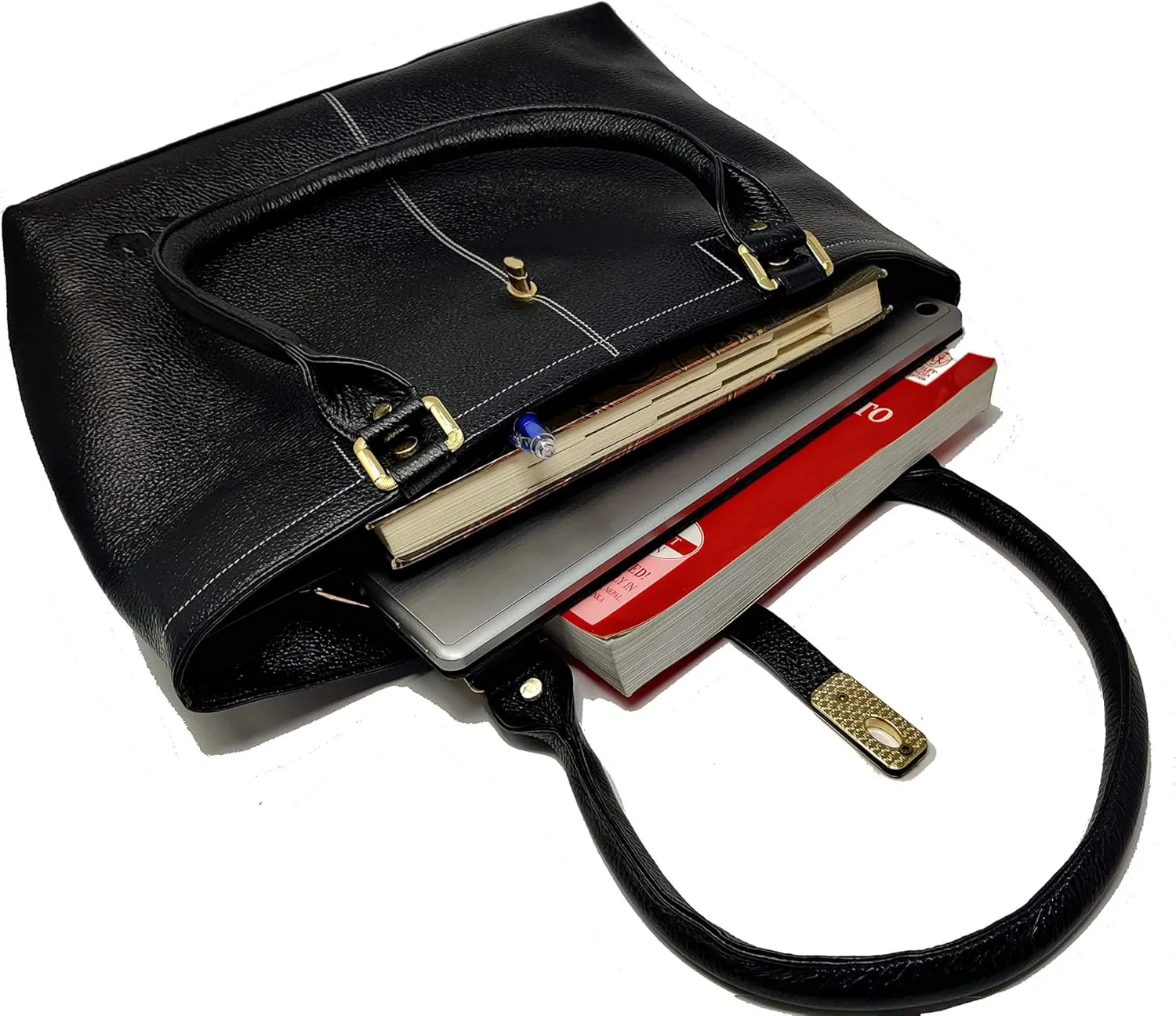 Benevolent Ladies Bag Black Leather Bag Shoulder or Hand bag Office bag