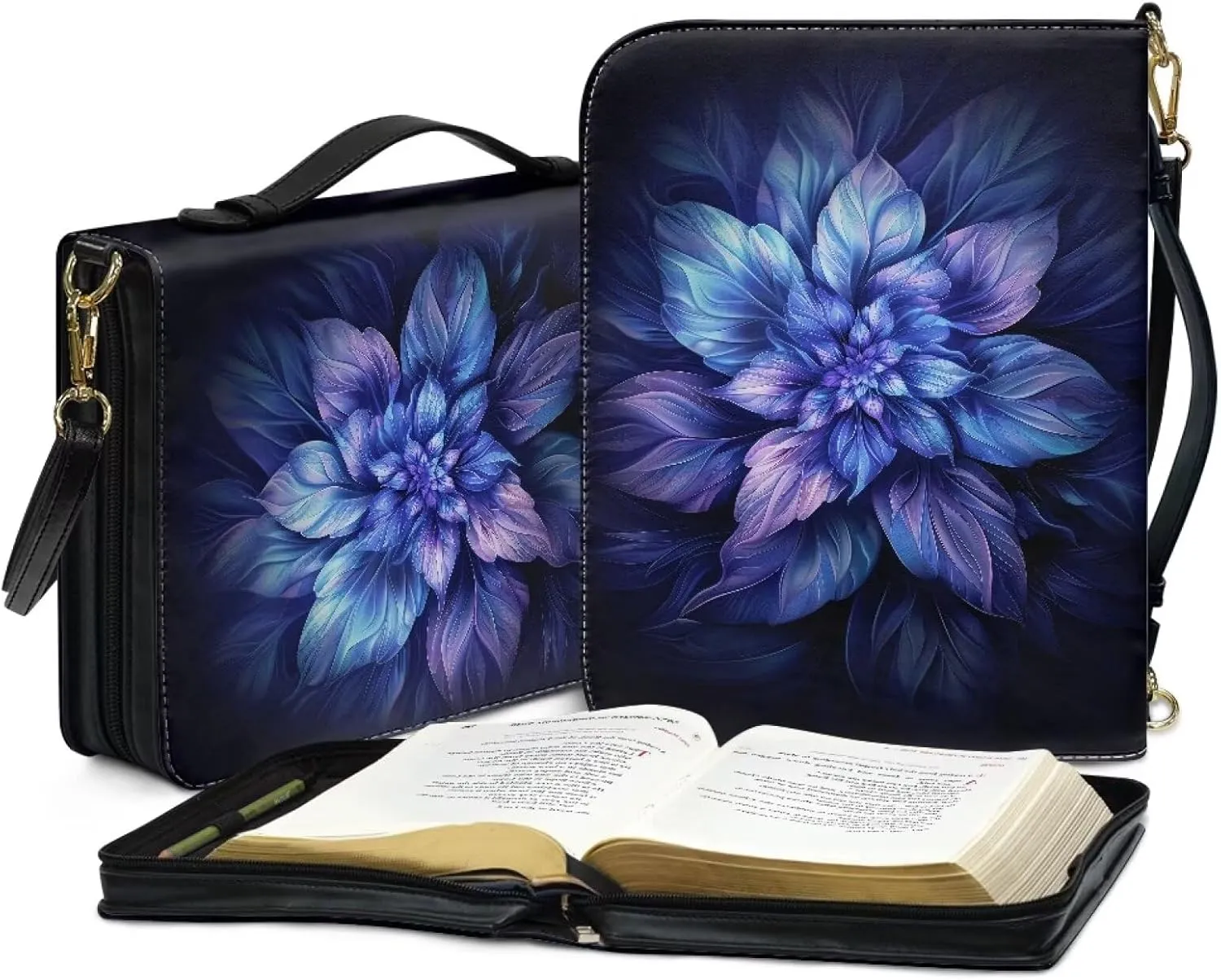 Bible Cover Case for Women with Detachable Strap,PU Leather Bible Cover for Girl Church Book Cover Custom