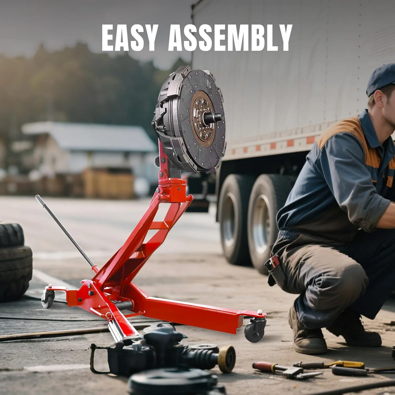 BIG RED 500 lbs Truck Clutch and Flywheel Handler to Transport Heavy Duty Truck Clutches