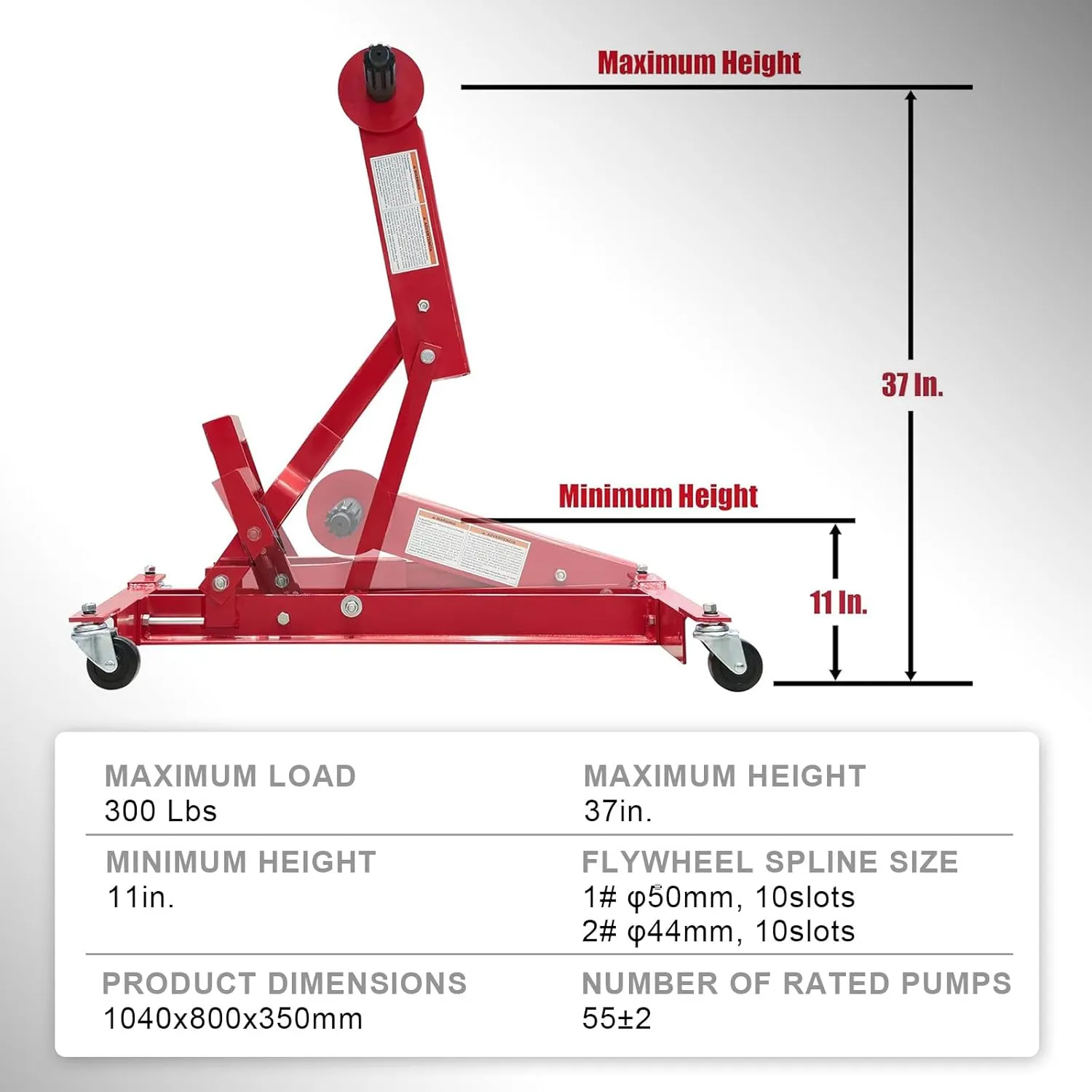 BIG RED Truck Clutch and Flywheel Handler to Transport Heavy Duty Truck Clutches, 300 lb. Capacity
