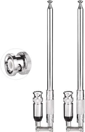 Bingfu 20-1300MHz Police Scanner Antenna 8 Sections Telescopic BNC Male Ham Radio Antenna Handheld CB Radio Antenna 2-Pack Compatible with Uniden Whistler Radio Scanner Cobra Midland Portable CB Radio