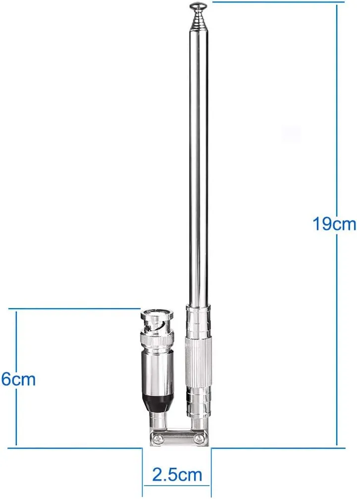 Bingfu 20-1300MHz Police Scanner Antenna 8 Sections Telescopic BNC Male Ham Radio Antenna Handheld CB Radio Antenna 2-Pack Compatible with Uniden Whistler Radio Scanner Cobra Midland Portable CB Radio