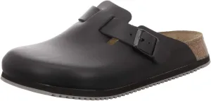 Birkenstock Boston Leather Black Unisex Clogs Supergrip US Men 10