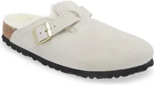 Birkenstock Boston VL/Shearling - Cozy Suede Clog with Shearling Footbed and Reptile Embossed Strap - Multiple Sizes & Colors