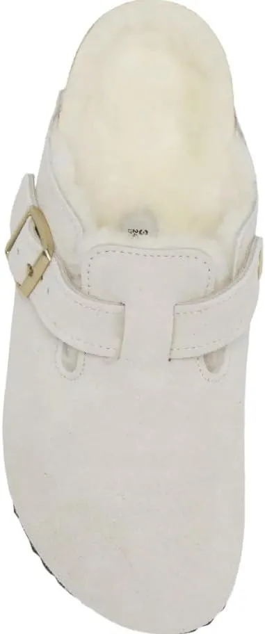 Birkenstock Boston VL/Shearling - Cozy Suede Clog with Shearling Footbed and Reptile Embossed Strap - Multiple Sizes & Colors