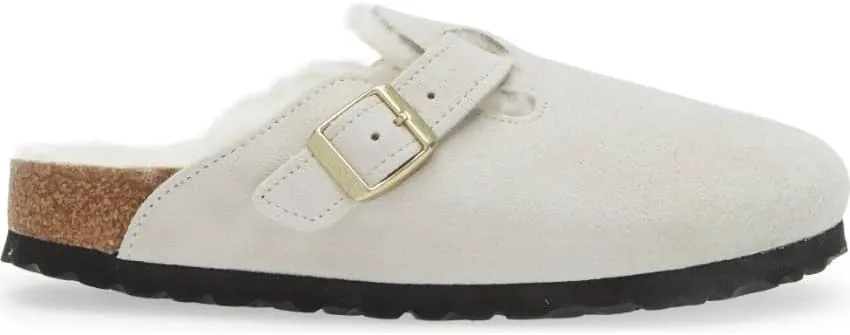 Birkenstock Boston VL/Shearling - Cozy Suede Clog with Shearling Footbed and Reptile Embossed Strap - Multiple Sizes & Colors
