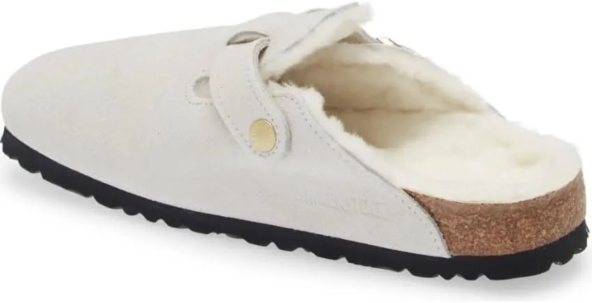 Birkenstock Boston VL/Shearling - Cozy Suede Clog with Shearling Footbed and Reptile Embossed Strap - Multiple Sizes & Colors