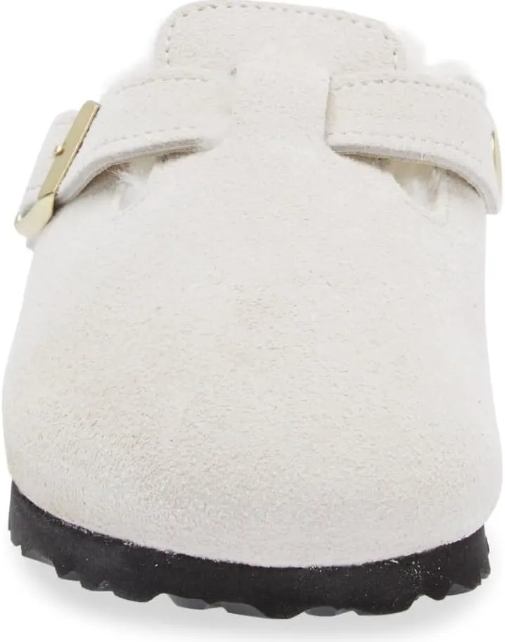 Birkenstock Boston VL/Shearling - Cozy Suede Clog with Shearling Footbed and Reptile Embossed Strap - Multiple Sizes & Colors