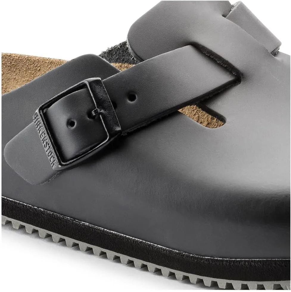 Birkenstock Unisex-Adult Boston Bosten Super-Runner Work Shoes Natural Leather Black Size 36-Normal Footbed, 10