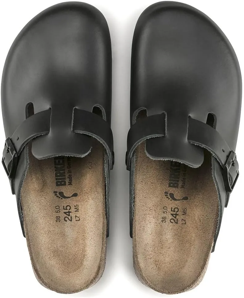 Birkenstock Unisex-Adult Boston Bosten Super-Runner Work Shoes Natural Leather Black Size 36-Normal Footbed, 10