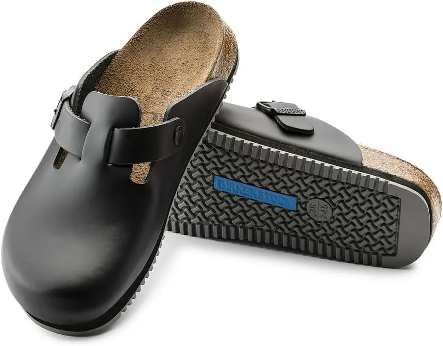 Birkenstock Unisex-Adult Boston Bosten Super-Runner Work Shoes Natural Leather Black Size 36-Normal Footbed, 10
