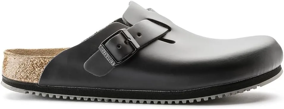 Birkenstock Unisex-Adult Boston Bosten Super-Runner Work Shoes Natural Leather Black Size 36-Normal Footbed, 10