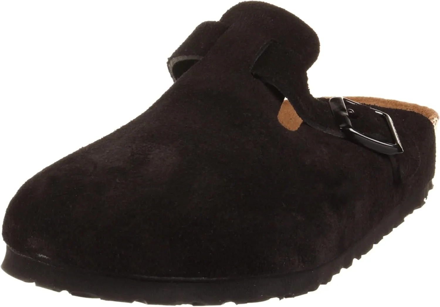 Birkenstock Unisex Boston Soft Footbed, Black Suede, 37 M EU