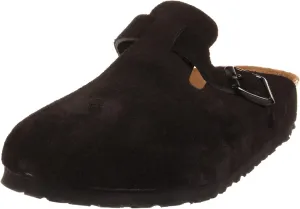 Birkenstock Unisex Boston Soft Footbed, Black Suede, 37 M EU