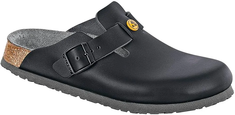 Birkenstock Women's Open-Back Boston Anti-Static Natural Leather Normal Footbed, EUR 42