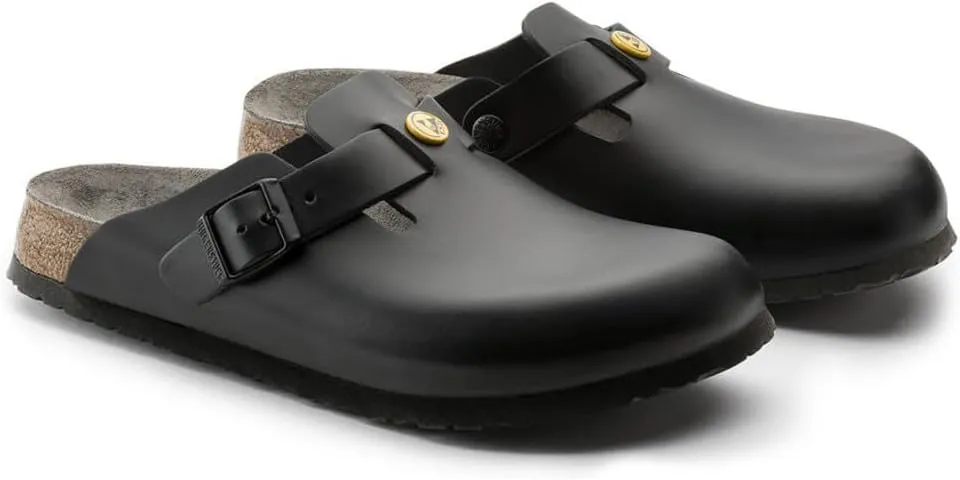 Birkenstock Women's Open-Back Boston Anti-Static Natural Leather Normal Footbed, EUR 42