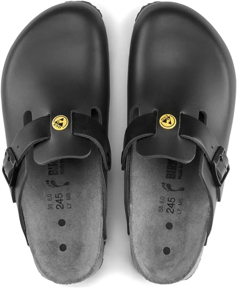Birkenstock Women's Open-Back Boston Anti-Static Natural Leather Normal Footbed, EUR 42