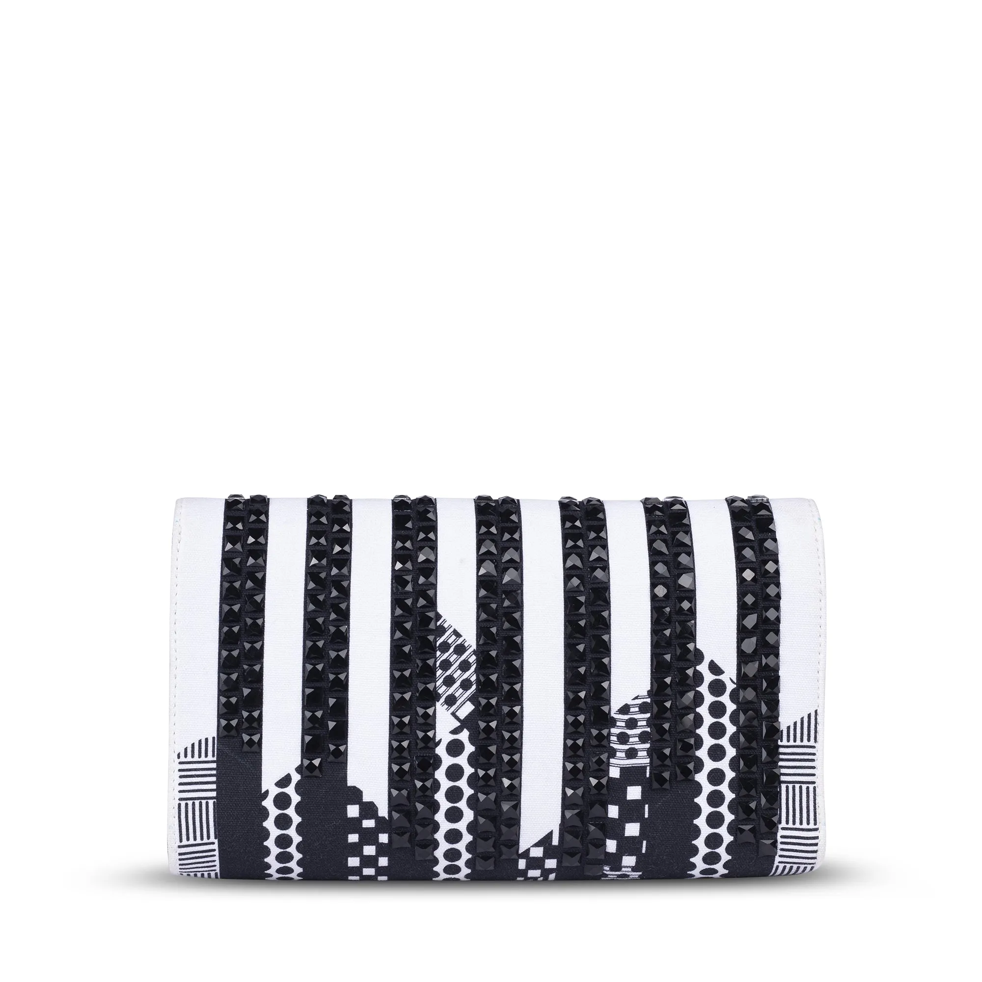 Black and White crystal etc Envelope Clutch
