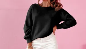 Black Bowknot Sweatshirt