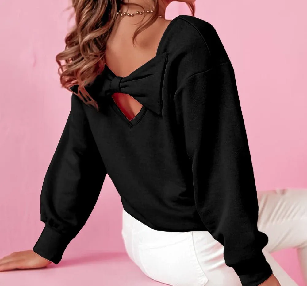 Black Bowknot Sweatshirt