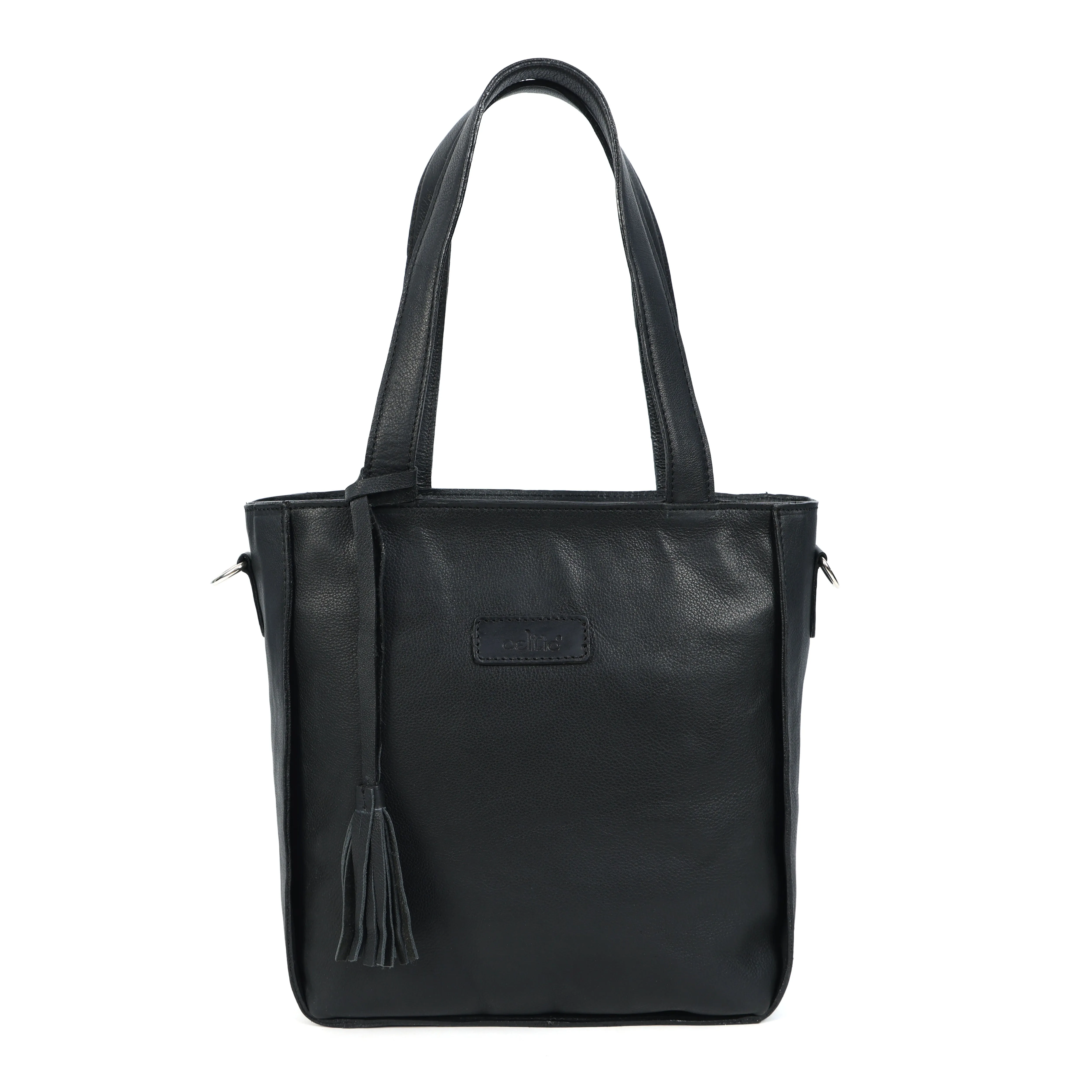Black Handheld Leather Sling Bag with Detachable Strap – Stylish & Versatile.BG-1624