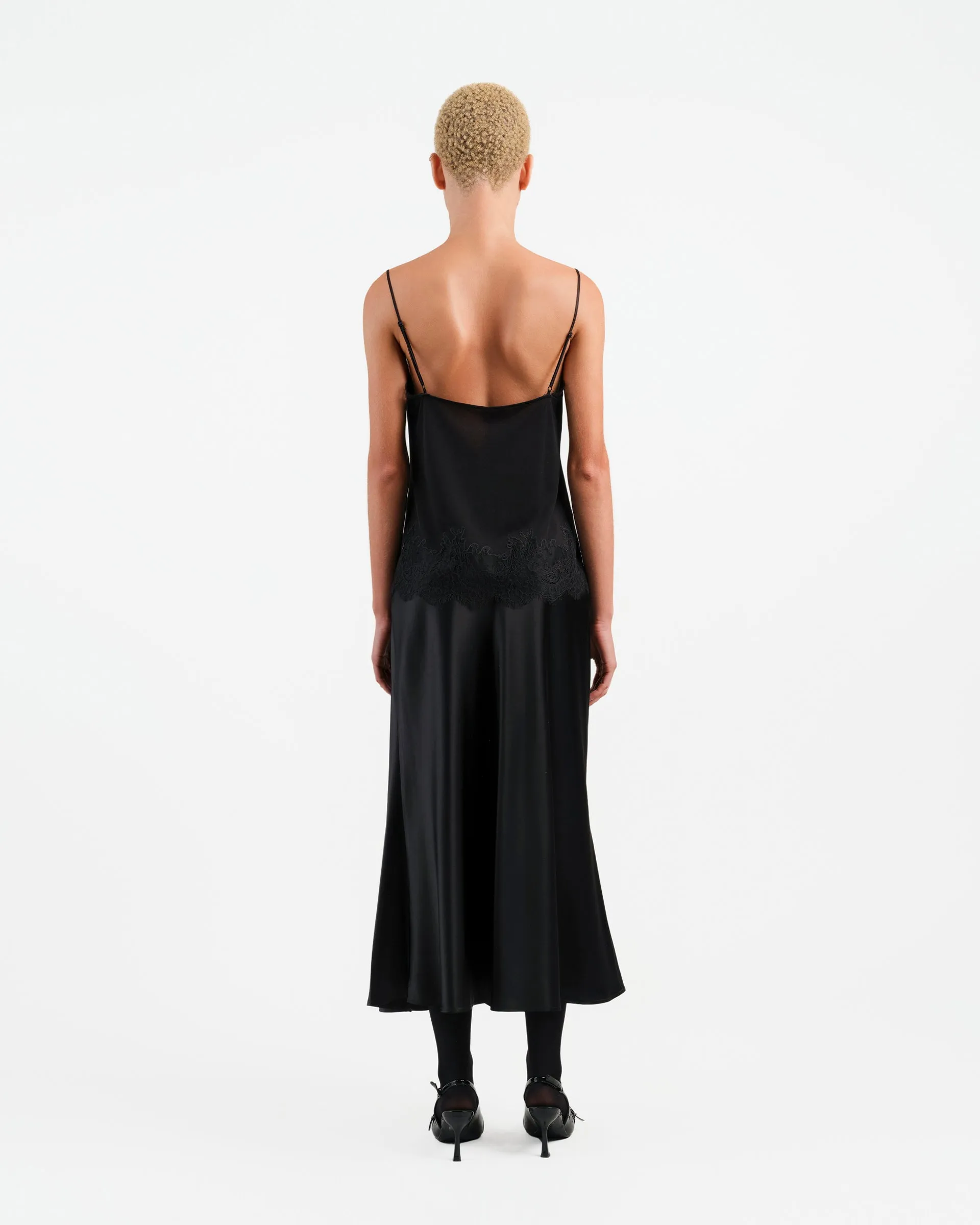 Black Lace-Trimmed Camisole