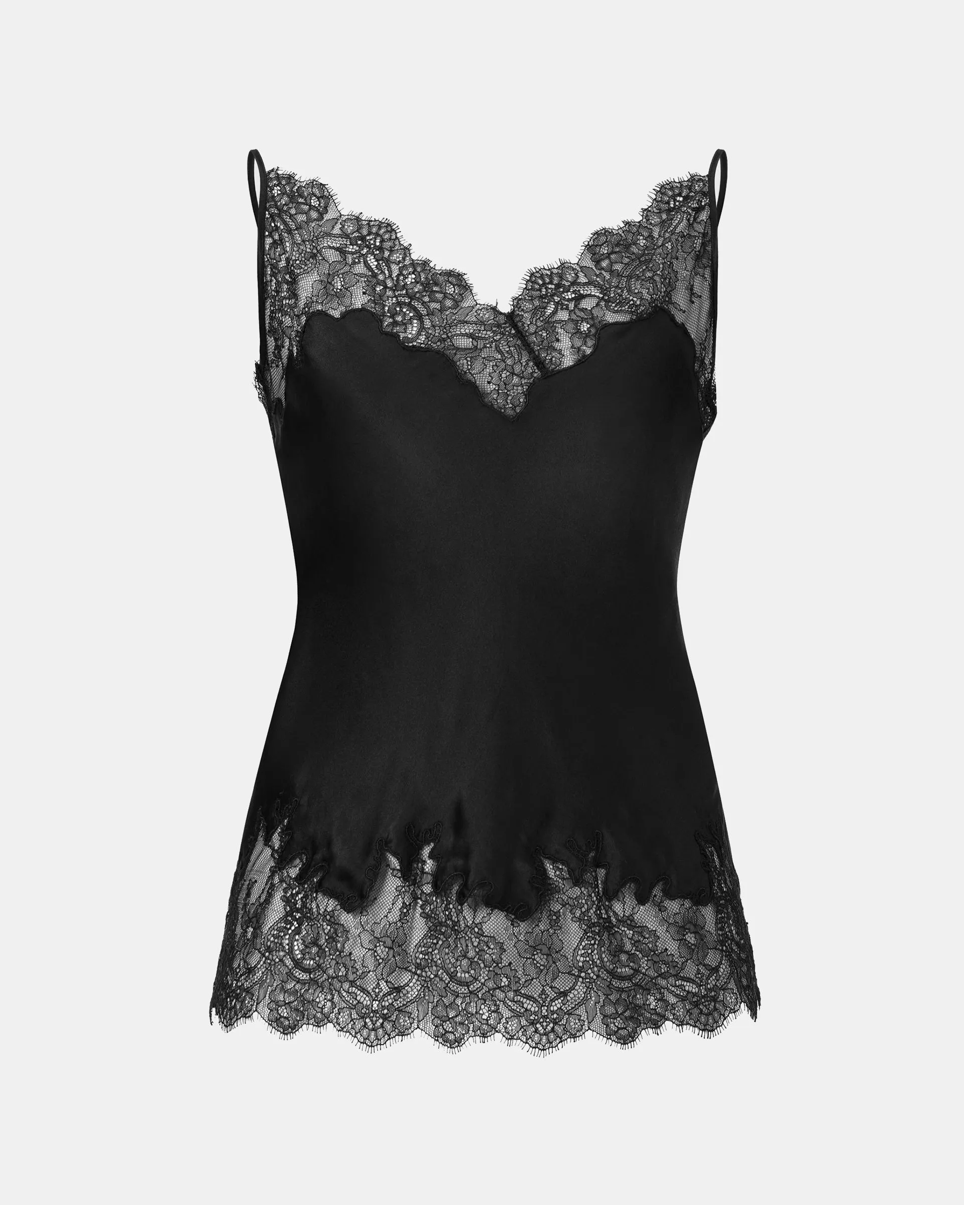 Black Lace-Trimmed Camisole