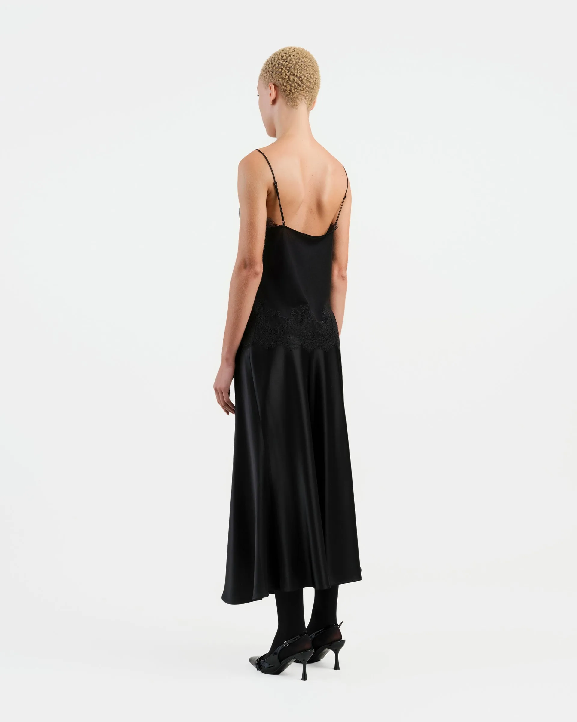 Black Lace-Trimmed Camisole