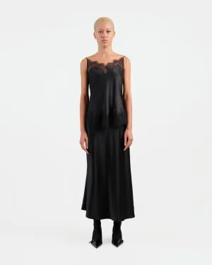Black Lace-Trimmed Camisole