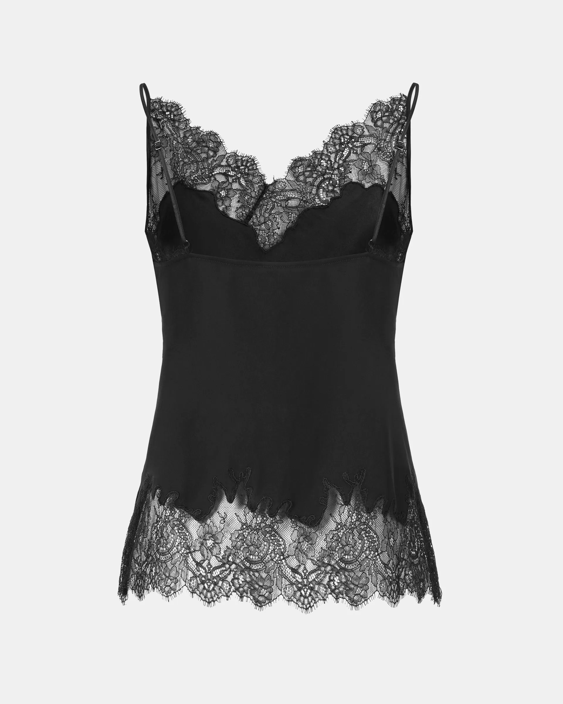 Black Lace-Trimmed Camisole