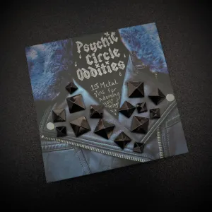 Black Metal Pyramid Stud Pin Set