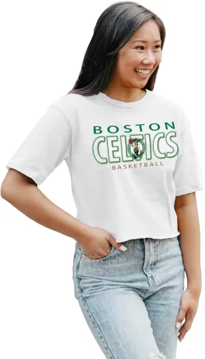 Blue 84 Women's NBA Officially Licensed Cropped T-Shirt White