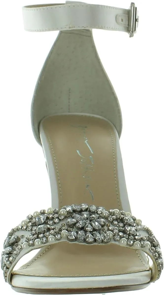 Blue by Betsey Johnson Womens Gina Satin Embellished Dress Sandals