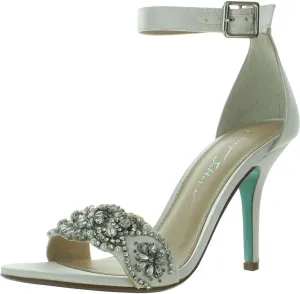 Blue by Betsey Johnson Womens Gina Satin Embellished Dress Sandals