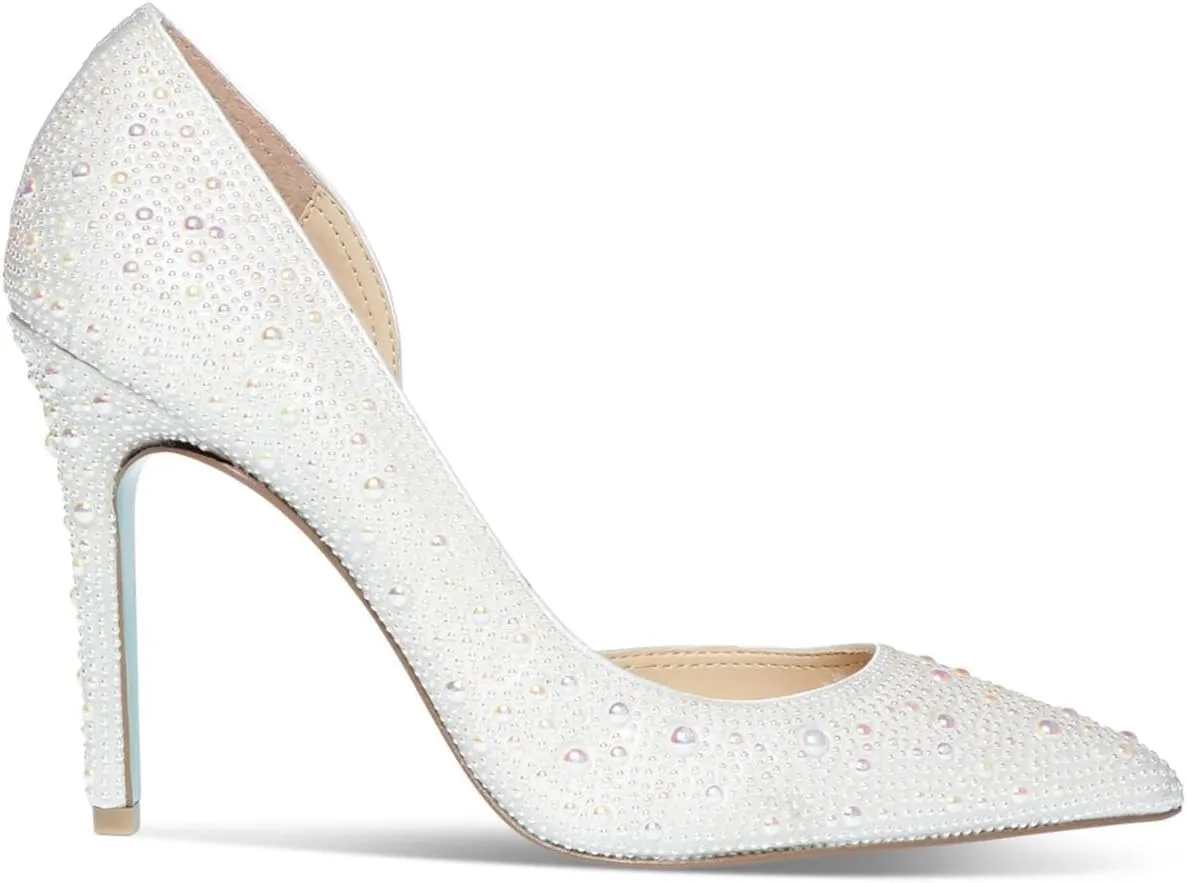 Blue by Betsey Johnson Womens Hazil Embellished D'Orsay Heels