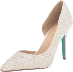 Blue by Betsey Johnson Womens Hazil Embellished D'Orsay Heels
