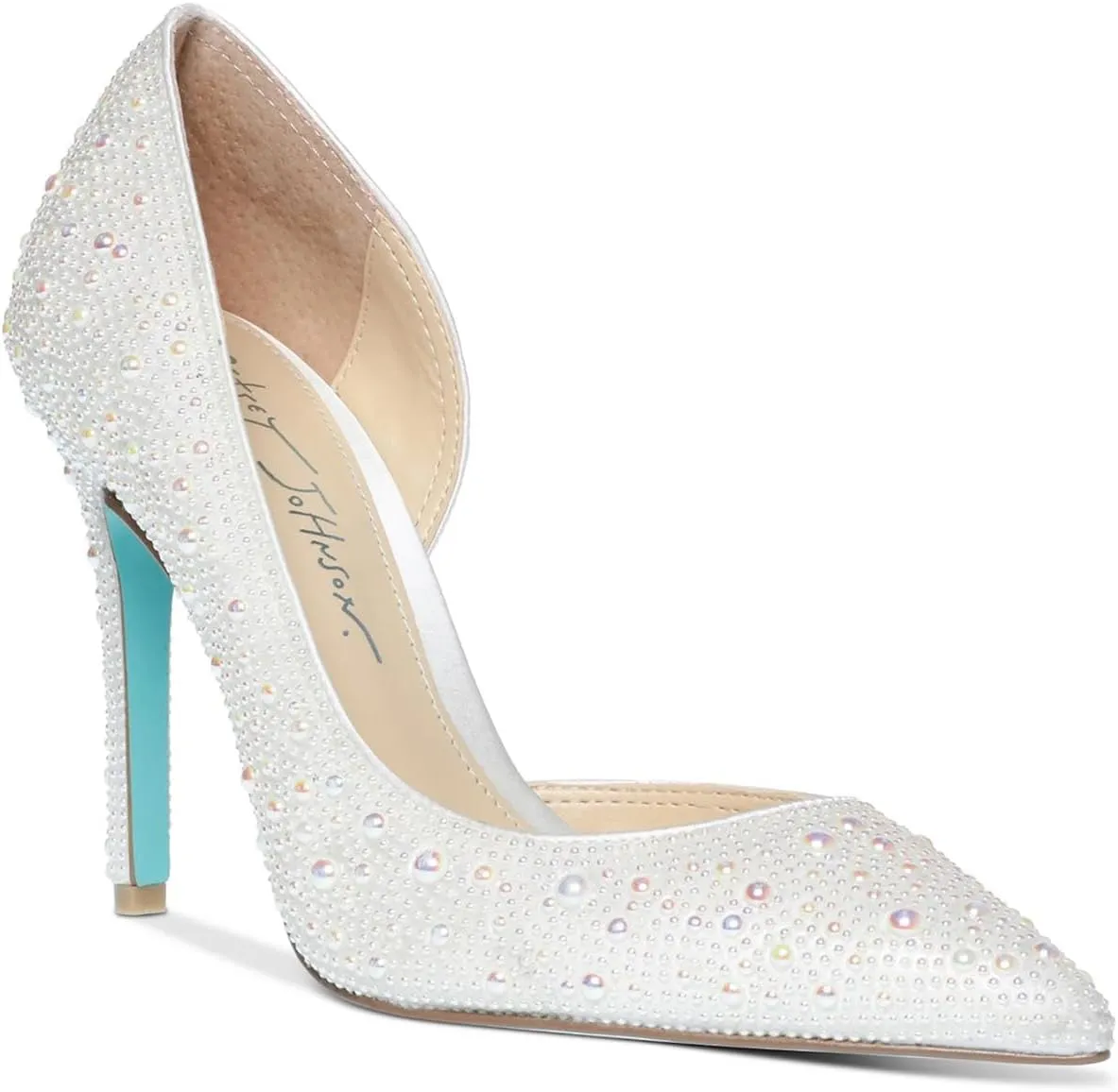 Blue by Betsey Johnson Womens Hazil Embellished D'Orsay Heels