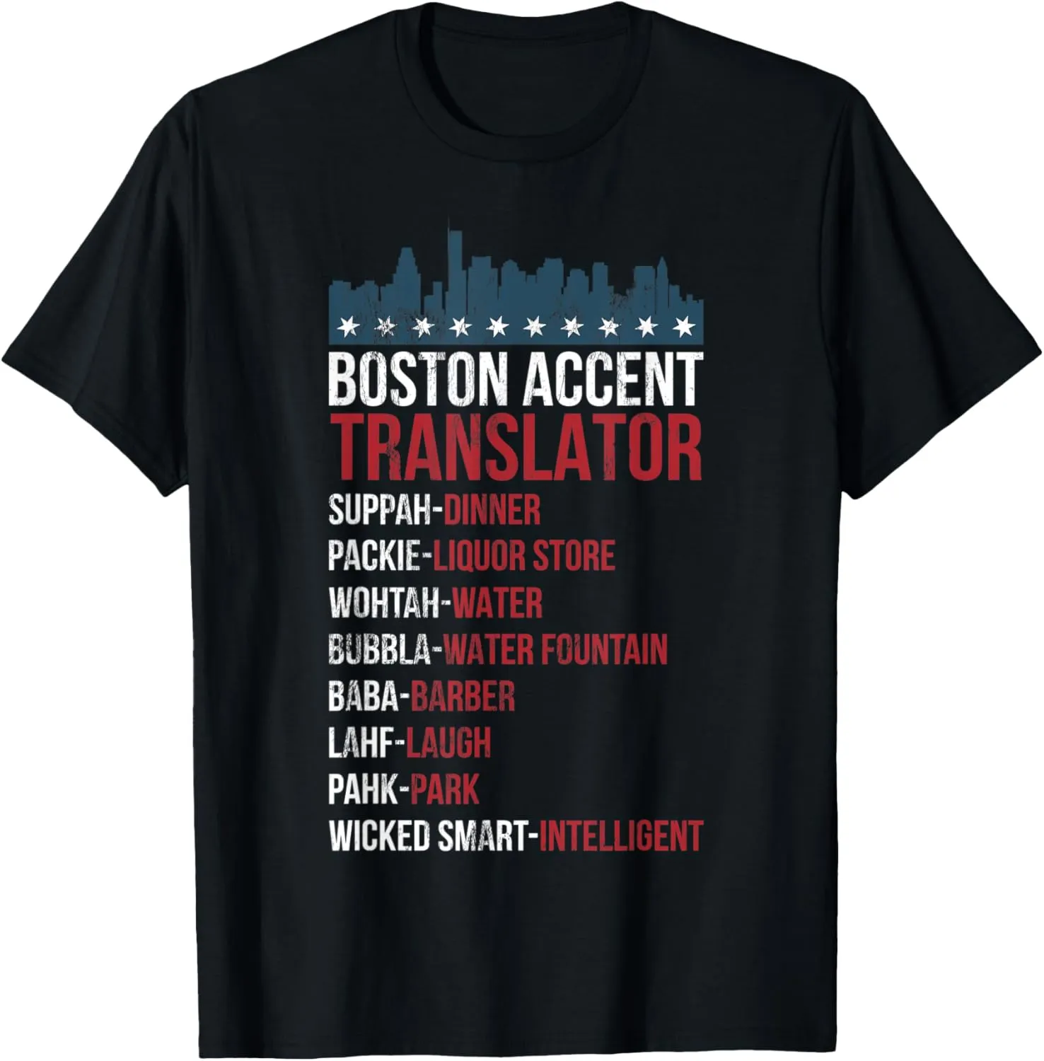 Boston Accent Translator For Wicked Smaht Bostonians T-Shirt