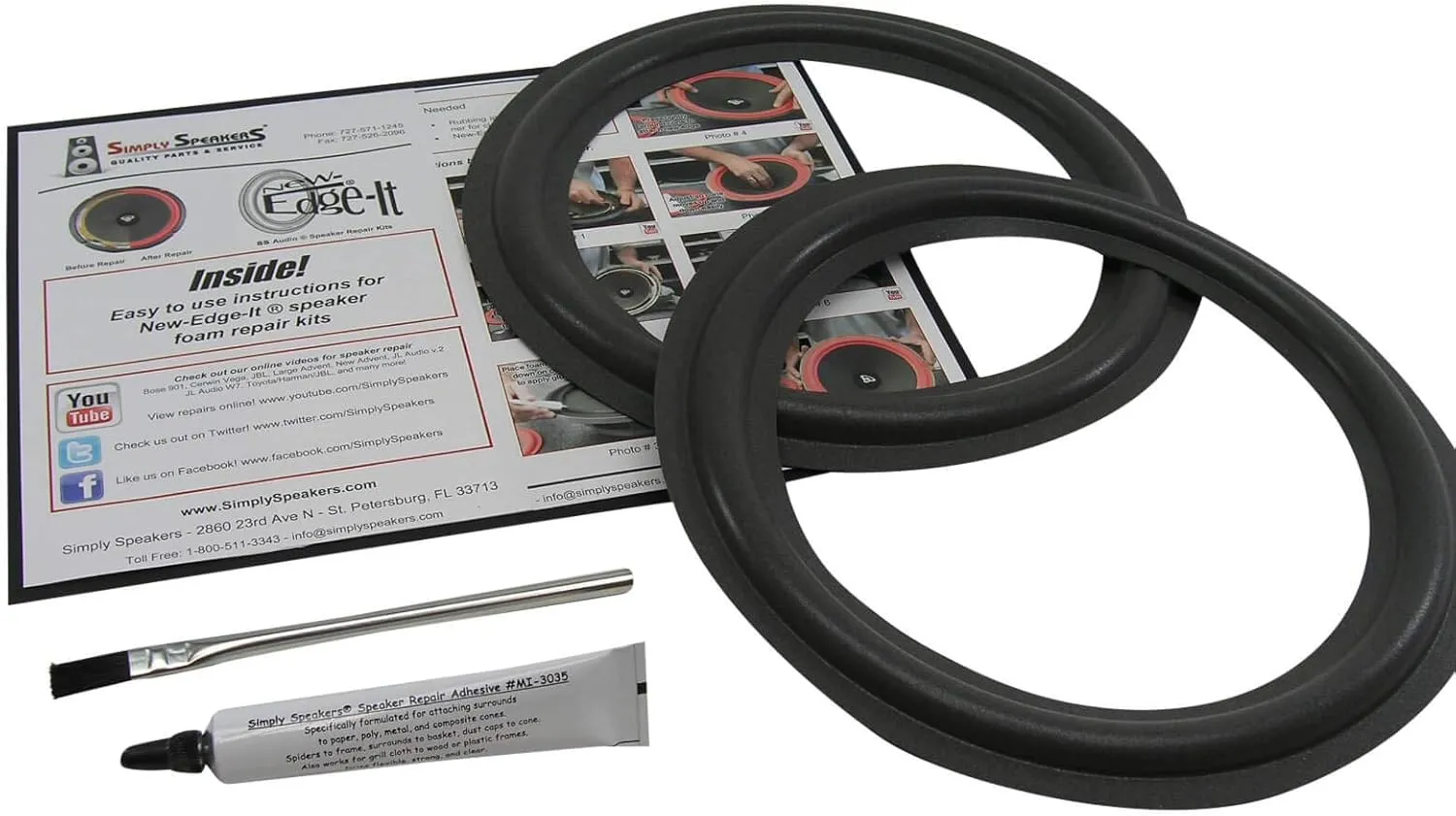 Boston Acoustics 10 Inch Foam Speaker Repair Kit FSK-10A (Pair)