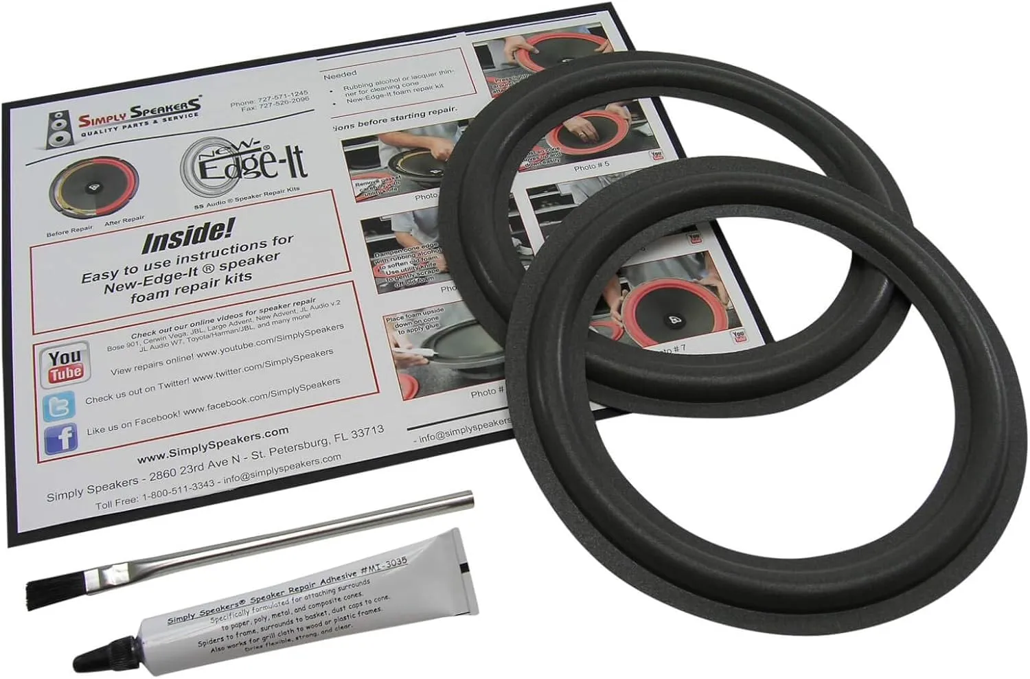 Boston Acoustics 8 Inch Foam Speaker Repair Kit FSK-8 (Pair)