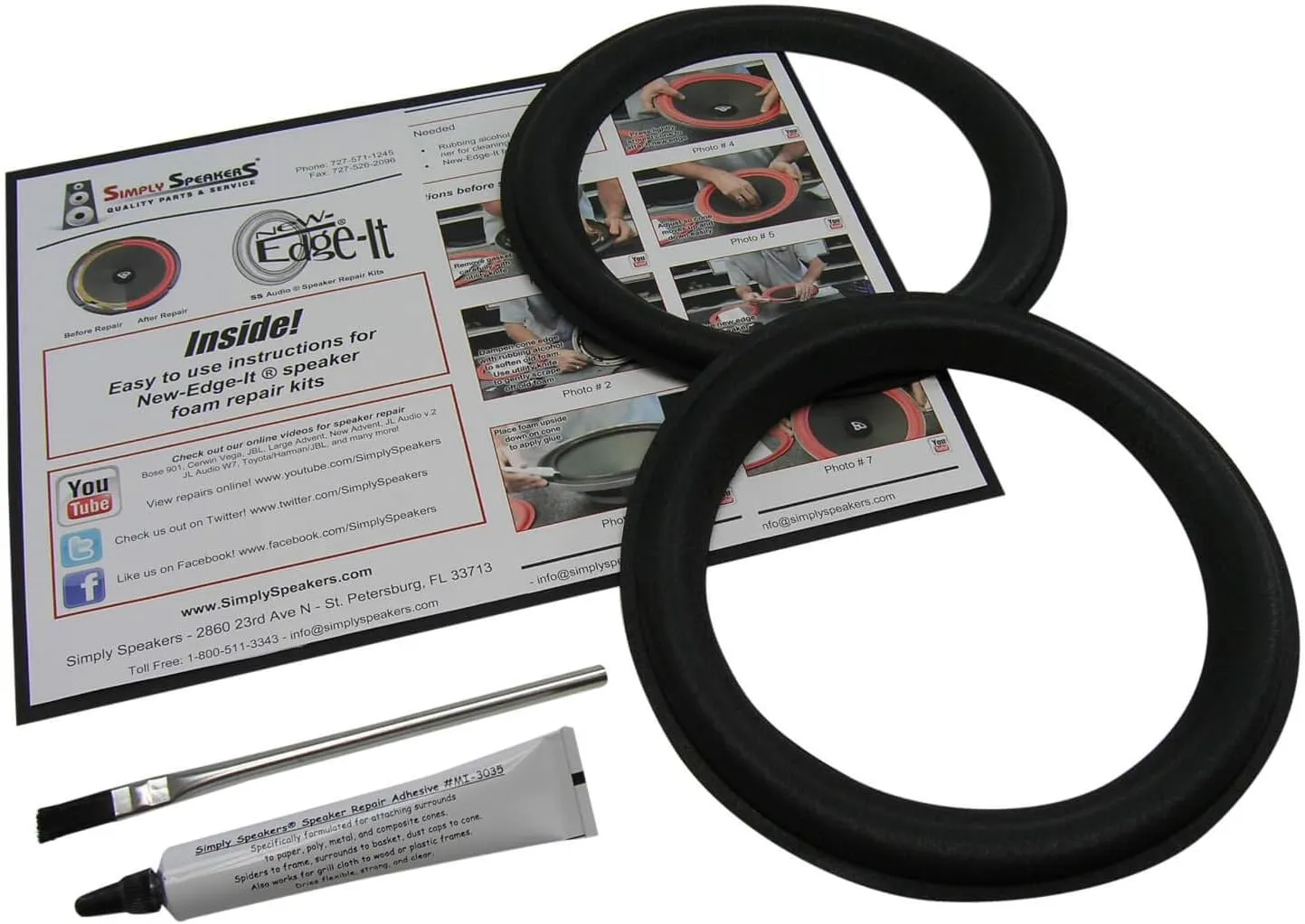 Boston Acoustics 8 Inch T-1000, T-1030, T-830, HD8, HD9, Woofer Repair Kit FSK-828 (Pair)