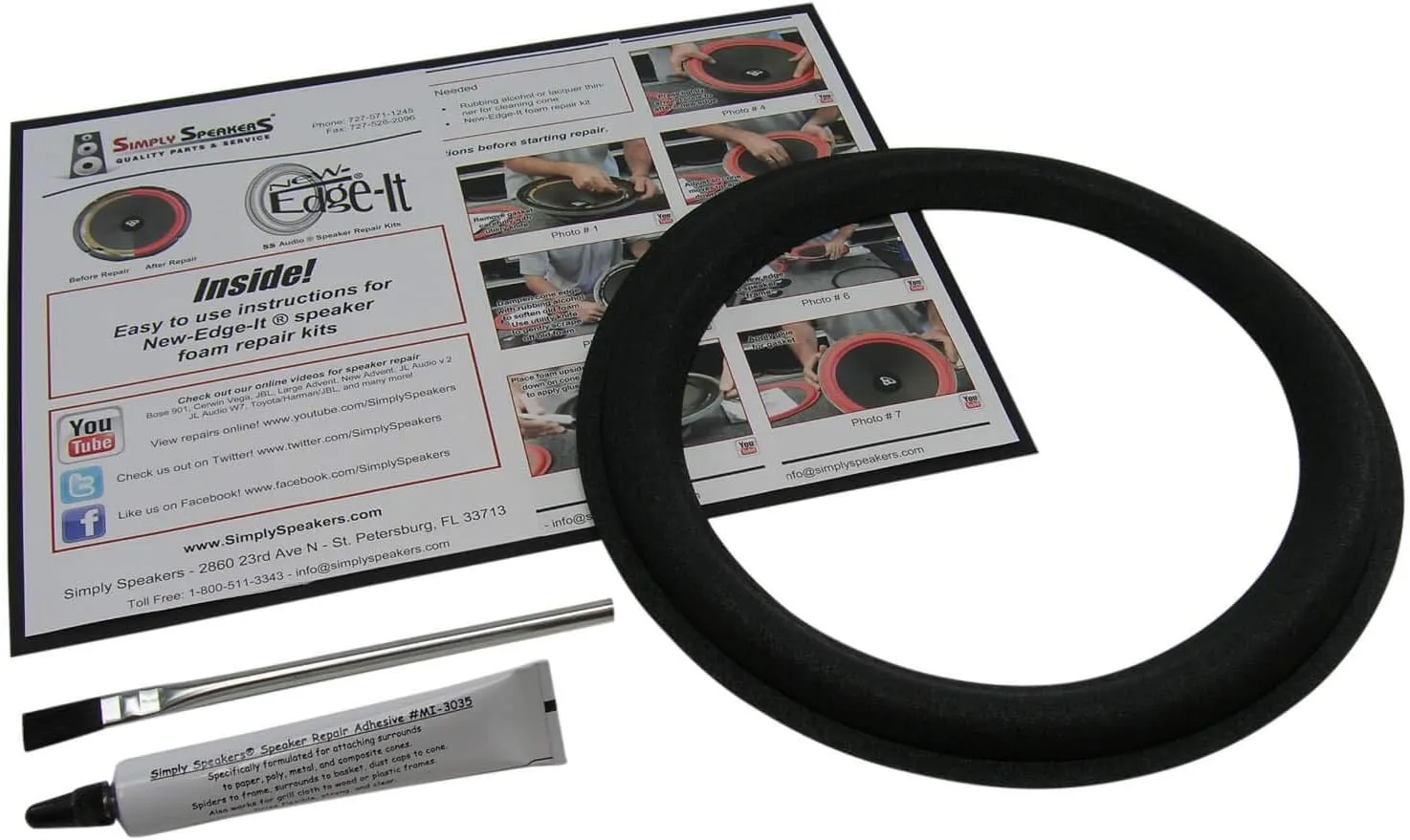 Boston Acoustics Single 10 Inch Square Frame Woofer Repair Kit FSK-1028-1 (SINGLE)