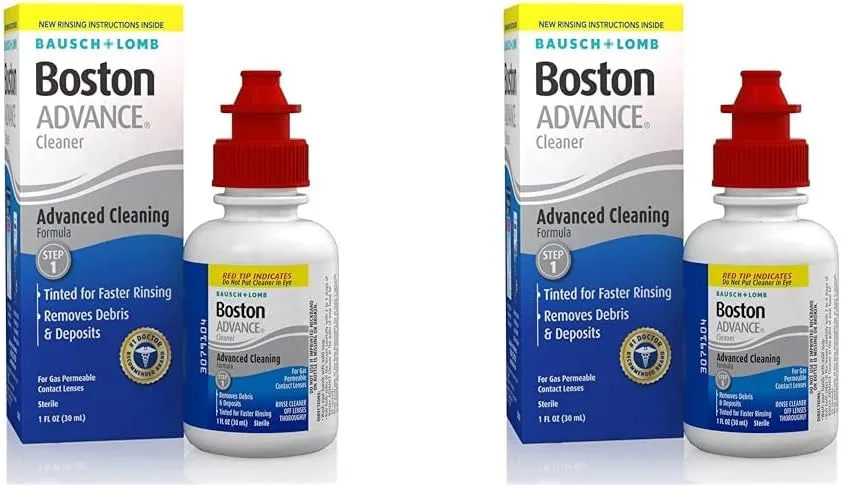 Boston Advance Contact Lens Solution by Bausch  Lomb, for Gas Permeable Contact Lenses, 1 Fl Oz (Packaging May Vary) (Pack of 2)