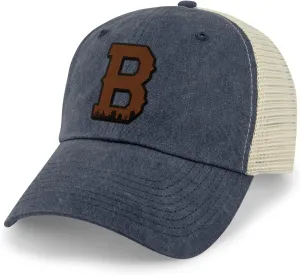 Boston B Skyline Leather Patch Relaxed Trucker Hat