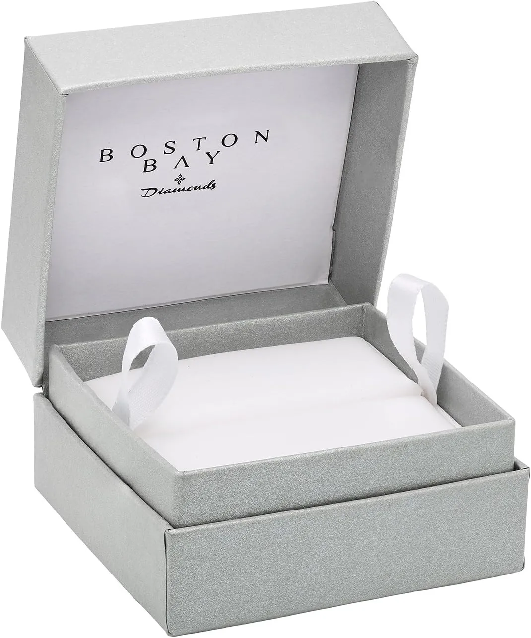 Boston Bay Diamonds Rhodium Plated 925 Sterling Silver Diamond and 8x6mm Oval Gemstone Statement Solitaire Ring