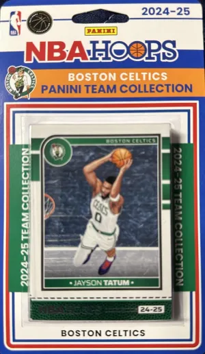 Boston Celtics 2024 2025 Hoops Factory Sealed Team Set Featuring Jayson Tatum and Jaylen Brown with a Baylor Scheierman Rookie Card Plus