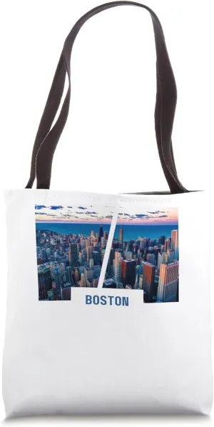 Boston City View Buildings High Rise Metropolitan Skylines Tote Bag